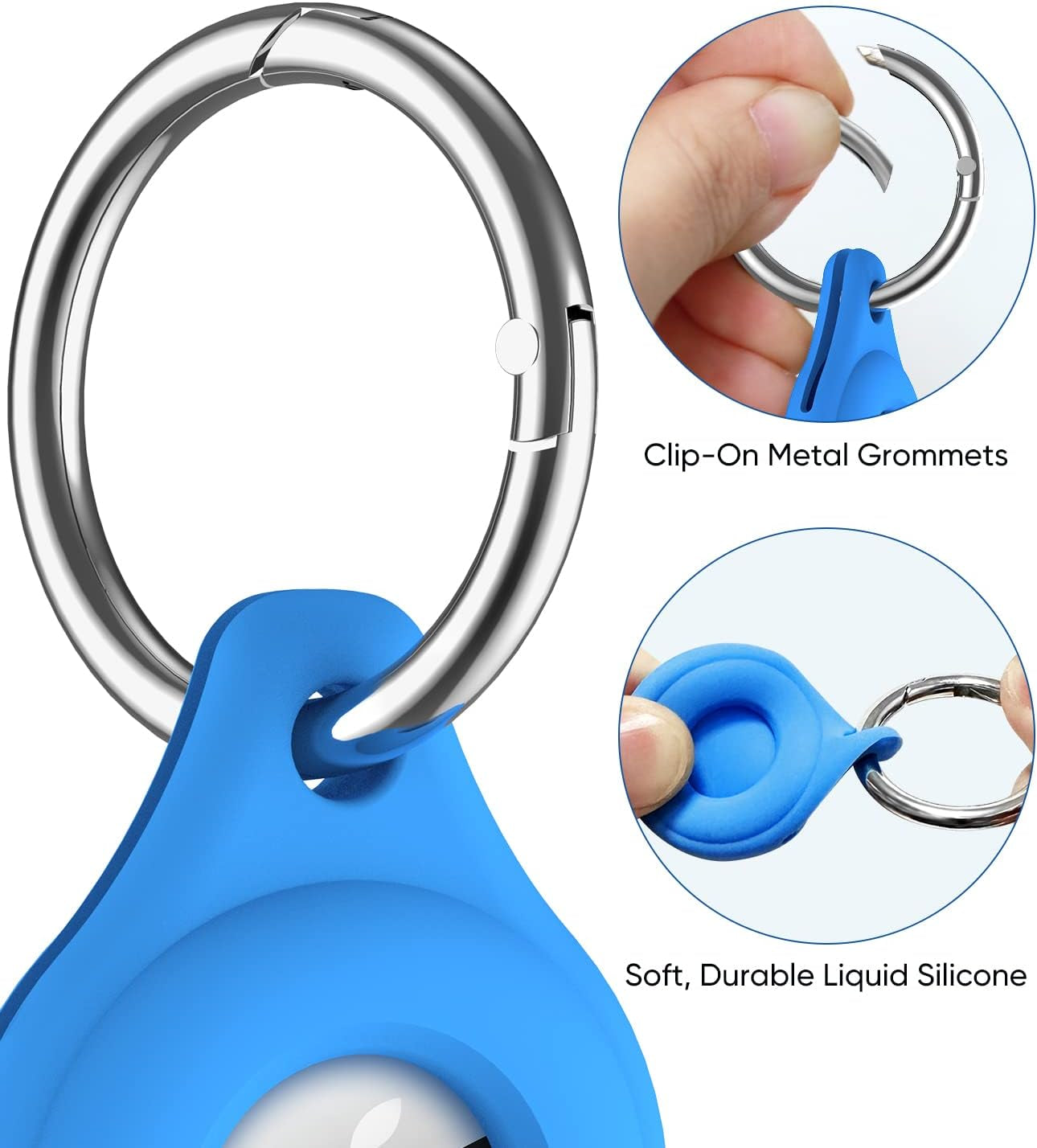 2024 Newest 4 Pack Airtag Holder Compatible with Apple Airtag, Airtag Case with Keychain, Multi-Color Protective Silicone Airtag Accessories Tracker Cover for Kids, Keys, Pets Collar, Luggage