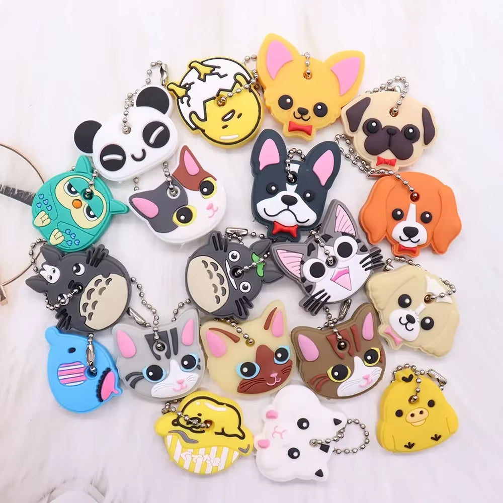 1PC New Cartoon Silicone Protective Key Case Cover for Key Control Dust Cover Holder Organizer Home Supplies
