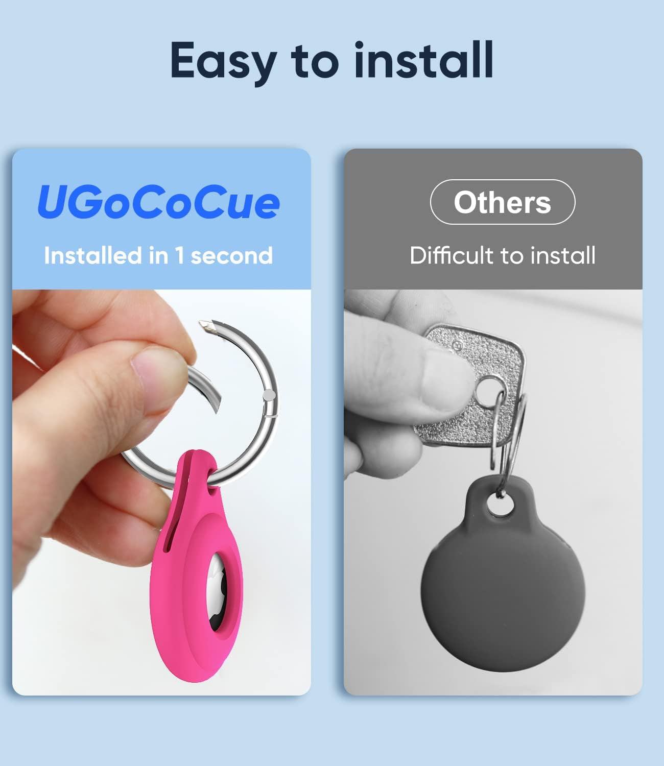 2024 Newest 4 Pack Airtag Holder Compatible with Apple Airtag, Airtag Case with Keychain, Multi-Color Protective Silicone Airtag Accessories Tracker Cover for Kids, Keys, Pets Collar, Luggage