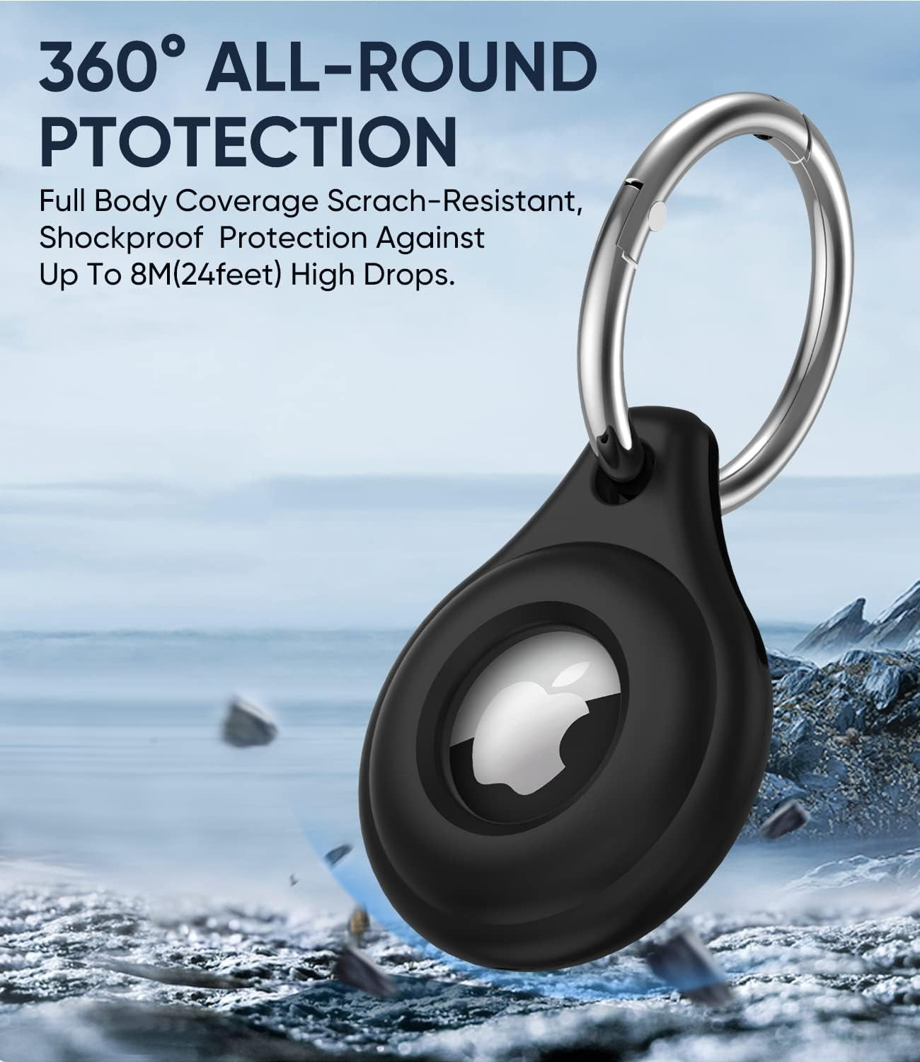 2024 Newest 4 Pack Airtag Holder Compatible with Apple Airtag, Airtag Case with Keychain, Multi-Color Protective Silicone Airtag Accessories Tracker Cover for Kids, Keys, Pets Collar, Luggage