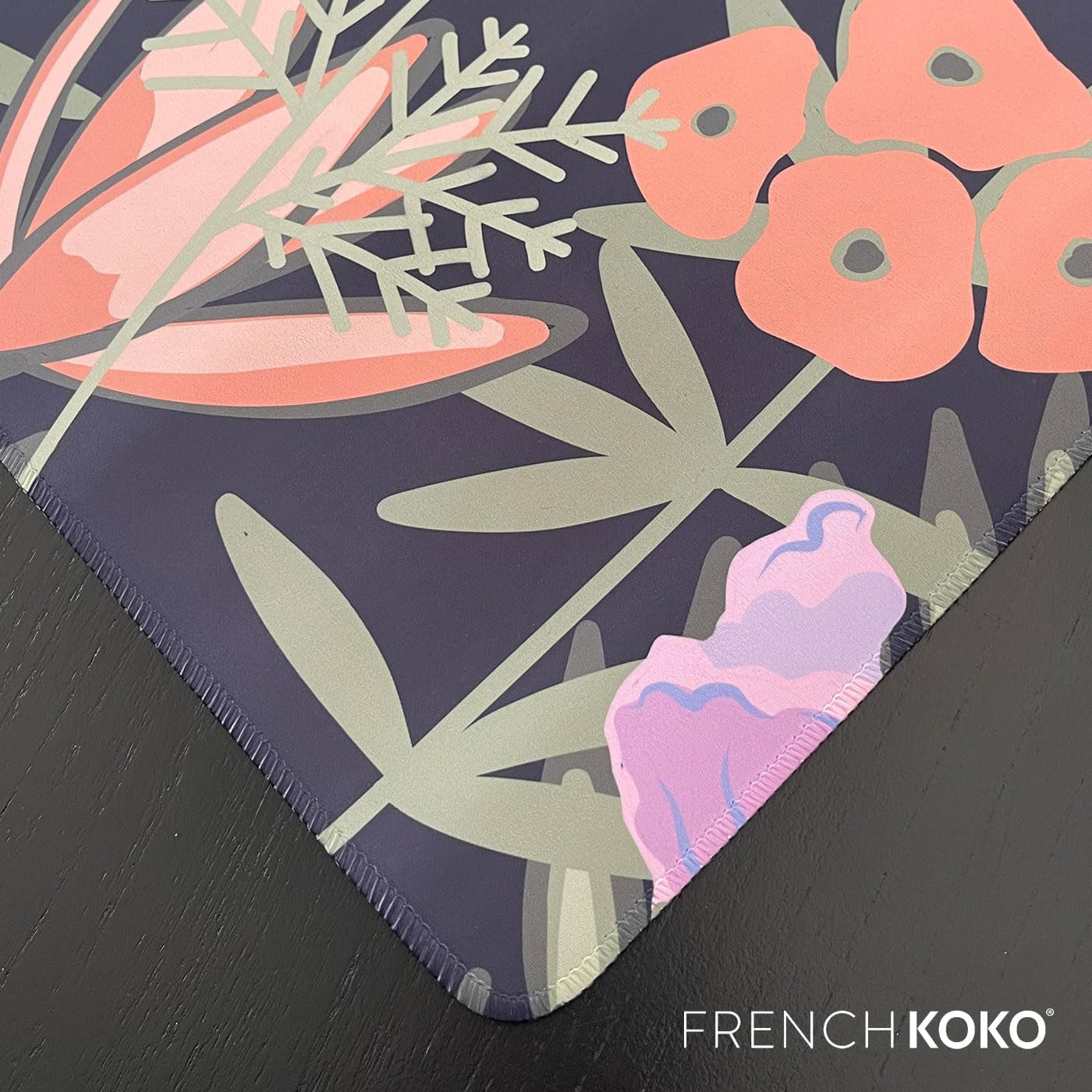 Large Floral Desk Mat - Stylish Pink Desk Pad for Keyboard and Mouse - Essential Home Office Accessory